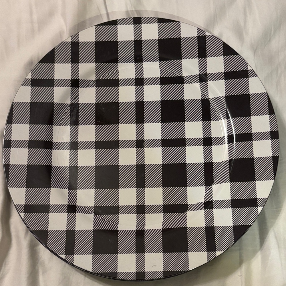 Black and White Checkered Dinner Plate Chargers